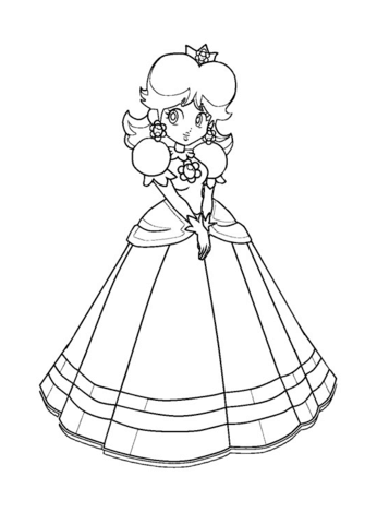 Mario Bros. Princess Daisy Coloring Page